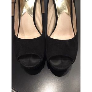 MICHAEL Michael Kors Suede Peep Toe High Heels